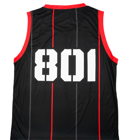 Utah Warriors 24 Basketball Jersey - Black Striped