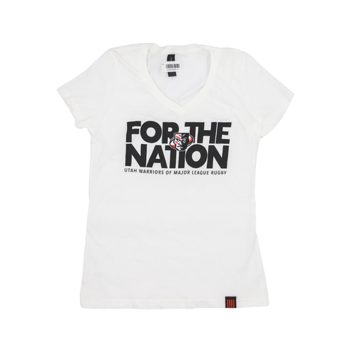 For the Nation White Tee - Utah Warriors Rugby