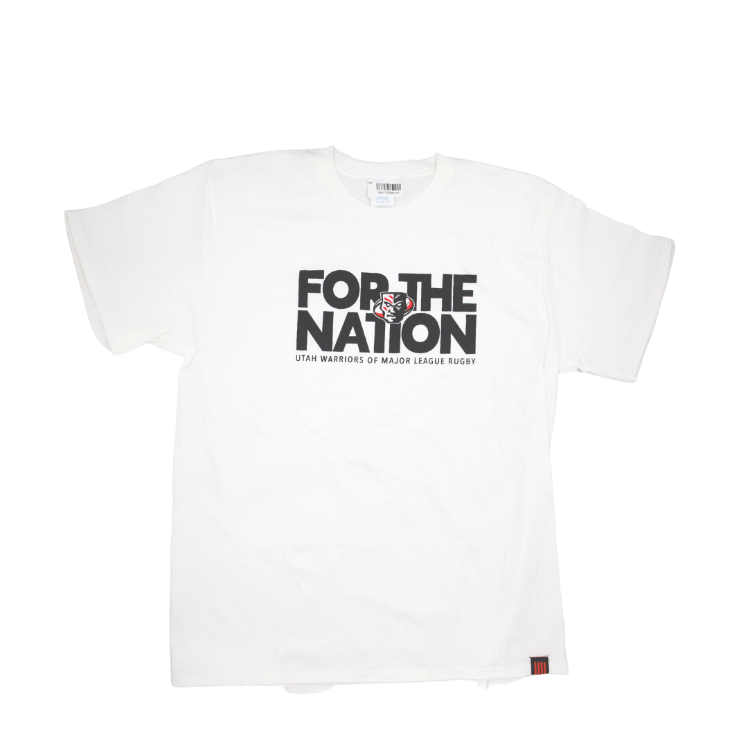 For the Nation White Tee - Utah Warriors Rugby